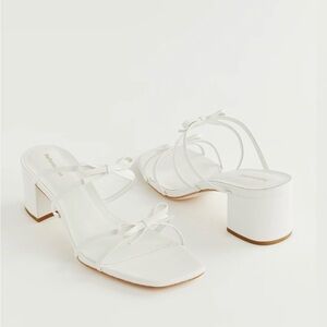 Reformation Elodie Block Heeled Sandal White Size 9.5